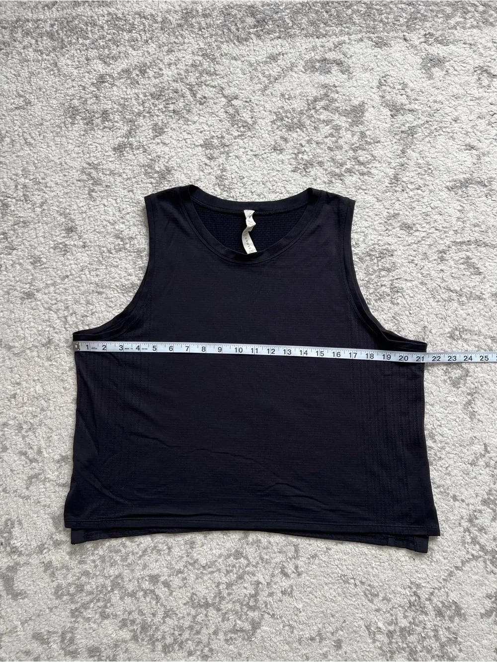 Lululemon Black Train To Be Tank Top Crop Mesh Neutral Workout Running Gym Sz 12 - Picture 7 of 8